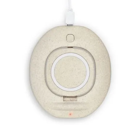 Chargeur Induction Rapide Écologique 10W avec Support de Téléphone - Objets Publicitaires Matières : coton recyclé Couleurs : bl