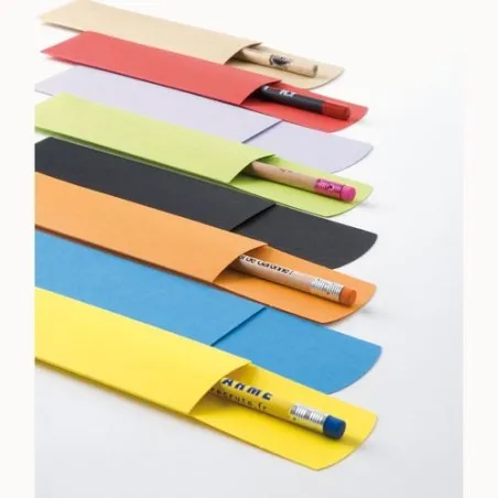 Étui Papier Orange pour Crayon - Personnalisable