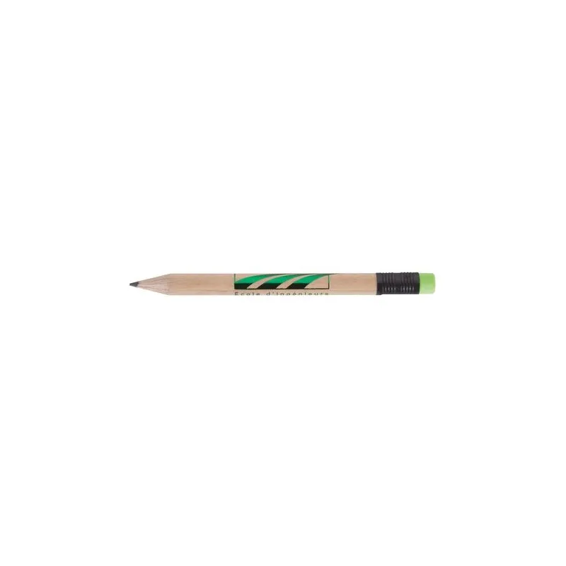 Crayon Écologique Personnalisable Rond 8,7 cm Incolore T Gomme Matières : bambou Couleurs : noir marquage laser ultra précis