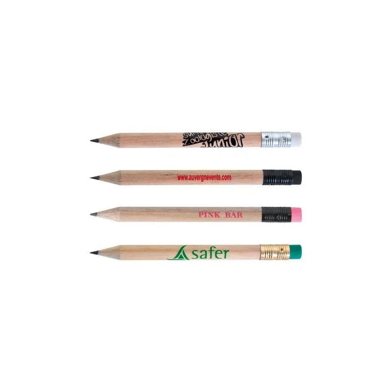 Crayon Écologique Personnalisable Rond 8,7 cm Incolore T Gomme Matières : bambou Couleurs : noir personnalisation rapide en Fran