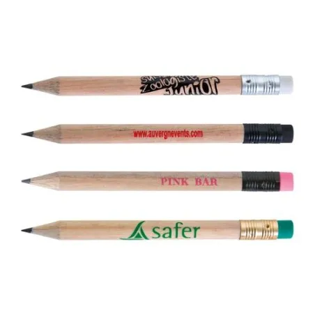 Crayon Écologique Personnalisable Rond 8,7 cm Incolore T Gomme Matières : bambou Couleurs : noir personnalisation rapide en Fran