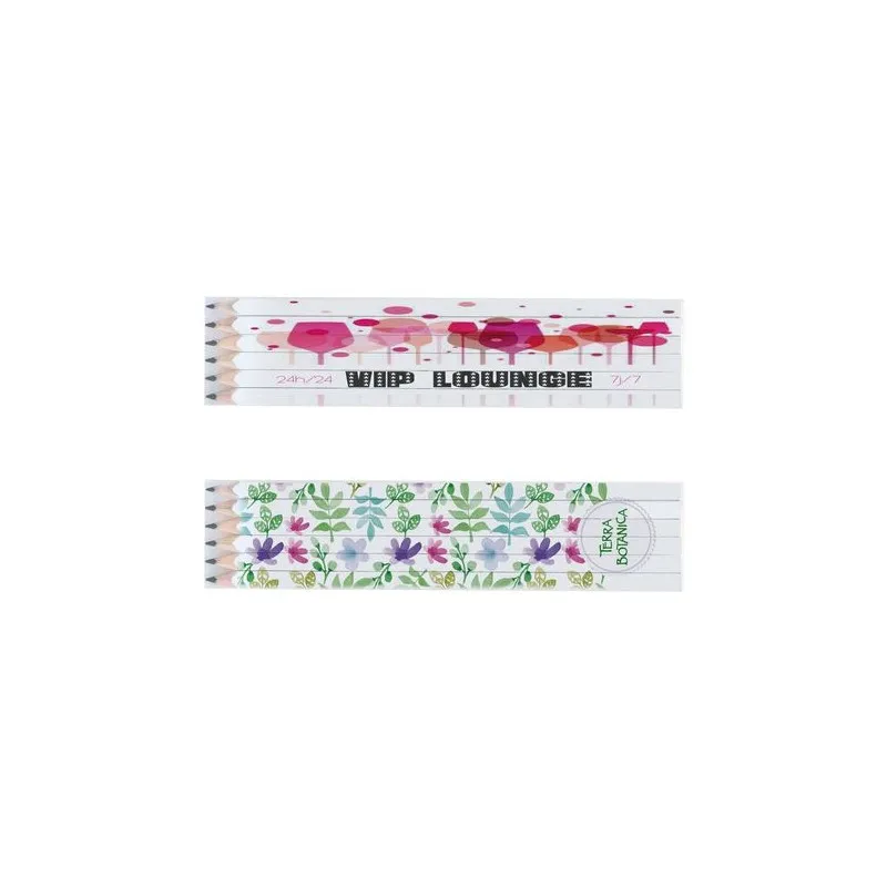 Set de 6 Crayons Graphite Écologiques Personnalisés 17.6 cm Matières : polyester Couleurs : bleu marine marquage laser ultra pré