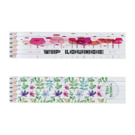 Set de 6 Crayons Graphite Écologiques Personnalisés 17.6 cm Matières : polyester Couleurs : bleu marine marquage laser ultra pré