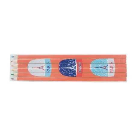 Set de Crayons Personnalisables Écologiques - Quadri 6 Couleurs 17,6 cm Matières : polyester Couleurs : noir cadeau entreprise p