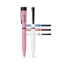 Stylo Bille Écriture Bleue Métallique - Personnalisé Cadeau d'Entreprise Matières : polypropylène (PP) Couleurs : blanc 2