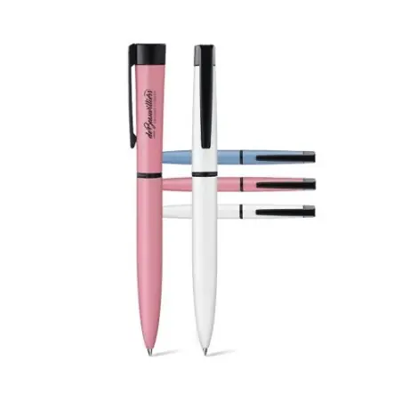 Stylo Bille Écriture Bleue Métallique - Personnalisé Cadeau d'Entreprise Matières : polypropylène (PP) Couleurs : rouge cadeau e