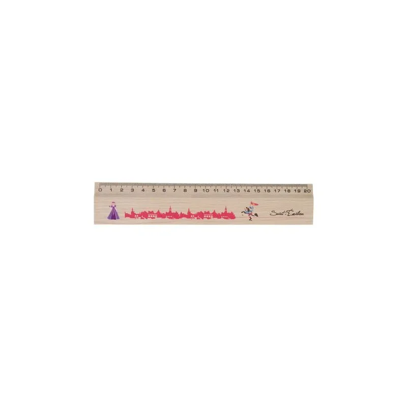 Règle en Bois de Hêtre Personnalisée 20 cm - Charme Matières : aluminium Couleurs : doré impression haute définition
