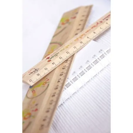 Règle en Bois de Hêtre Personnalisée 20 cm - Charme Matières : aluminium Couleurs : doré personnalisation rapide en France