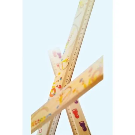 Règle en Bois de Hêtre Personnalisée 20 cm - Charme Matières : aluminium Couleurs : doré goodies entreprise design