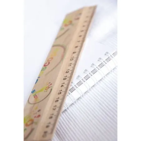 Règle en Bois de Hêtre Personnalisée 20 cm - Charme Matières : aluminium Couleurs : doré cadeau entreprise pas cher