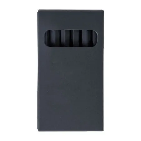 Étui Publicitaire Couleur Noir pour 6 Crayons - Objet Crayons Matières : papier Couleurs : bleu personnalisable avec votre logo