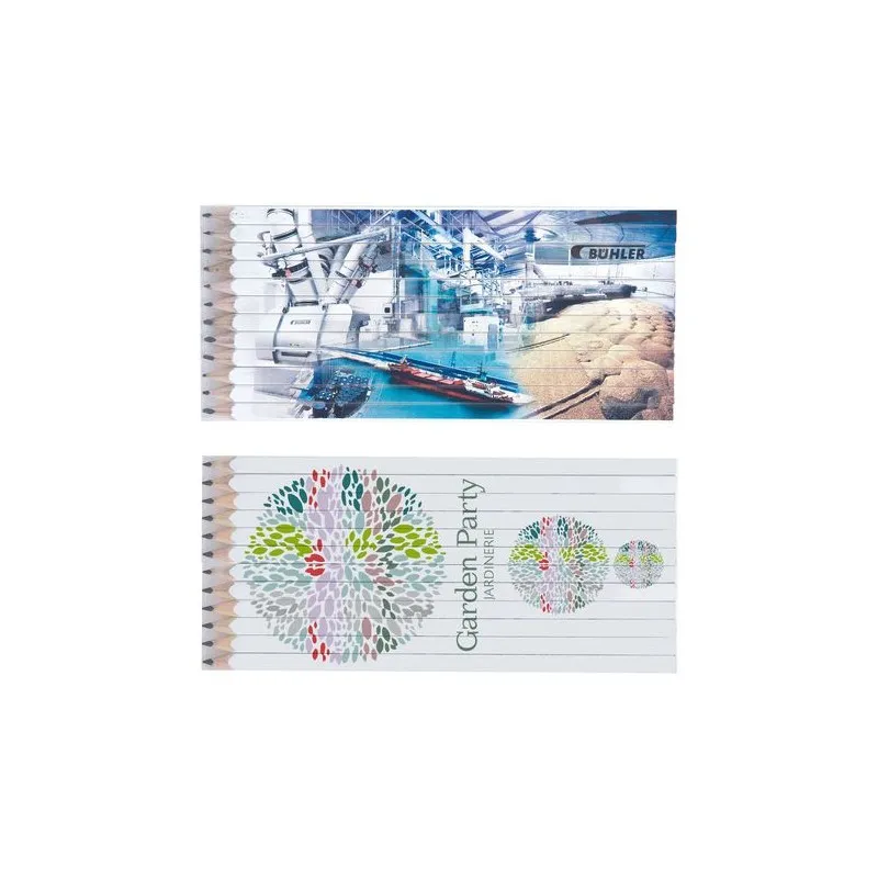 Set Quadri Écologique de 12 Crayons Graphite de 17,6 cm - Boutique Matières : Synthétique Couleurs : argenté personnalisable ave