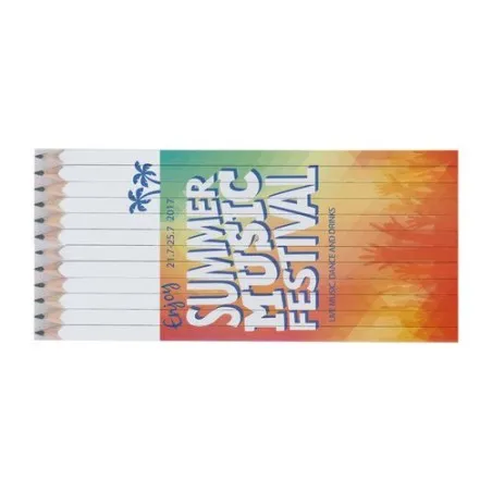 Set Quadri Écologique de 12 Crayons Graphite de 17,6 cm - Boutique Matières : Synthétique Couleurs : argenté cadeau entreprise p