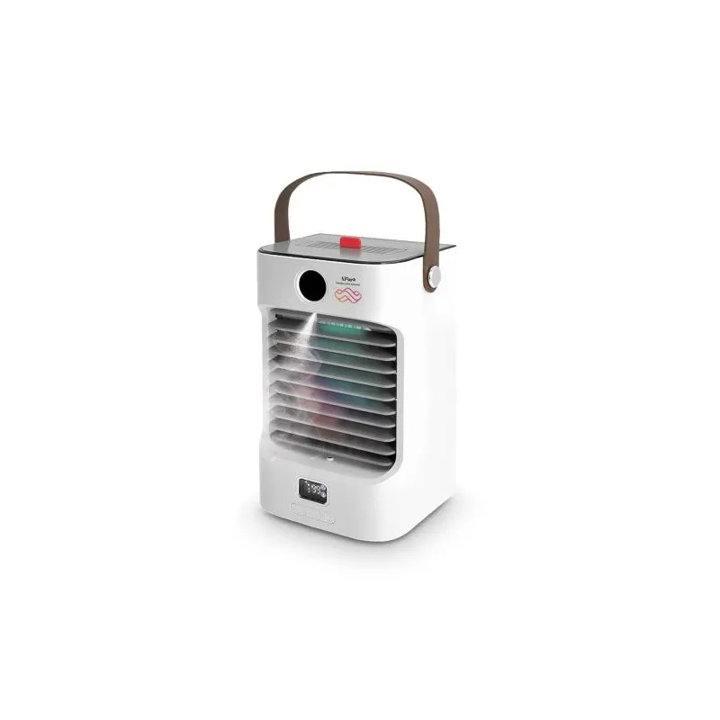 Ventilateur Brumisateur Portable Personnalisé Rafraîchisseur d'Air Matières : polyester Couleurs : jaune fluo cadeau entreprise 