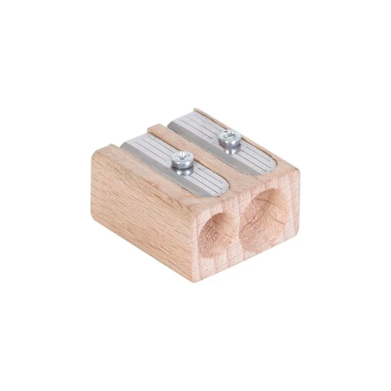 Taille-Crayon Écologique Double Trou - Objets Publicitaires Matières : polyester Couleurs : gris marquage laser ultra précis