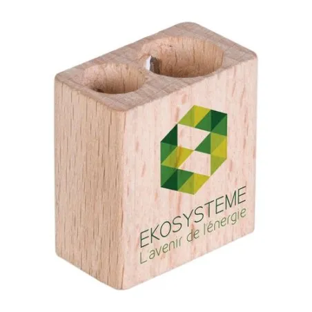 Taille-Crayon Écologique Double Trou - Objets Publicitaires Matières : polyester Couleurs : gris objet promotionnel éco-responsa
