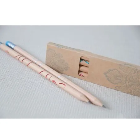 Étui Écologique en Carton Kraft pour 4 Crayons - Personnalisable Matières : polyester Couleurs : rouge cadeau collaborateur prem