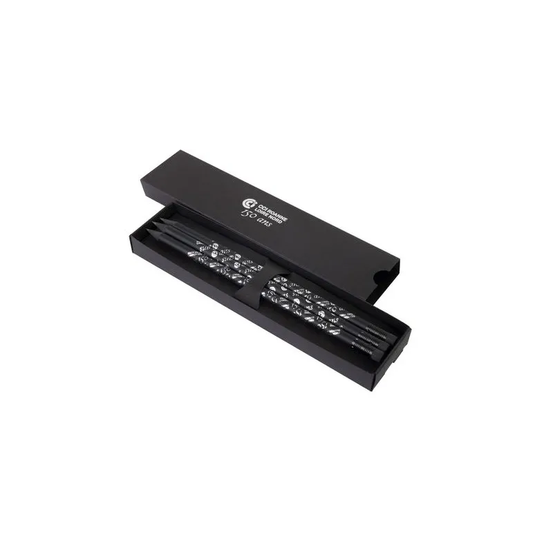 Étui-Fourreau Écologique Noir pour 3 Crayons - Personnalisez-le ! Matières : polyester cadeau entreprise pas cher