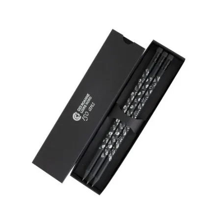 Étui-Fourreau Écologique Noir pour 3 Crayons - Personnalisez-le ! Matières : polyester impression haute définition