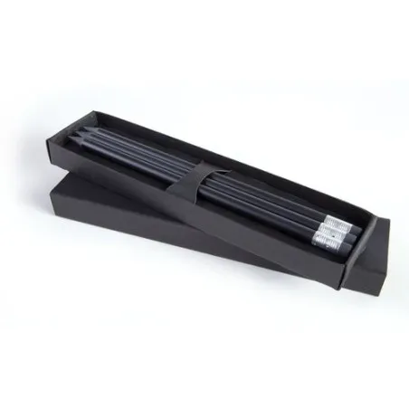 Étui-Fourreau Écologique Noir pour 3 Crayons - Personnalisez-le ! Matières : polyester personnalisation rapide en France