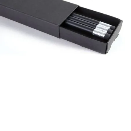 Étui-Fourreau Écologique Noir pour 3 Crayons - Personnalisez-le ! Matières : polyester goodies personnalisé en stock