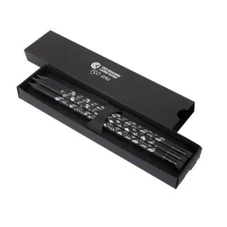 Étui-Fourreau Écologique Noir pour 3 Crayons - Personnalisez-le ! Matières : polyester personnalisable avec votre logo