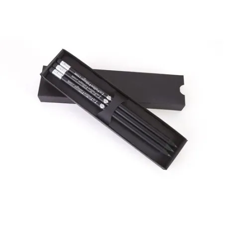 Étui-Fourreau Écologique Noir pour 3 Crayons - Personnalisez-le ! Matières : polyester accessoire événementiel unique