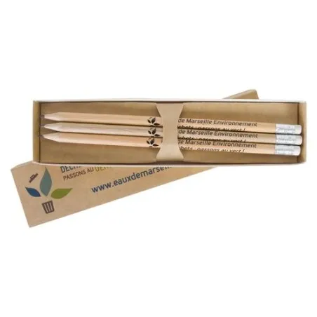 Étui-Fourreau Écologique Noir pour 3 Crayons - Personnalisez-le ! Matières : polyester cadeau affaires élégant