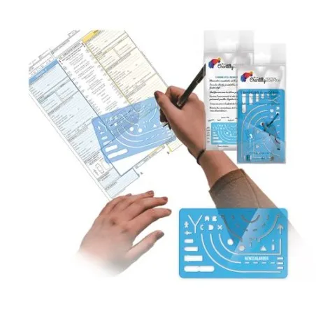 Set Règle Normographe 125x80 mm - Outil de Constat