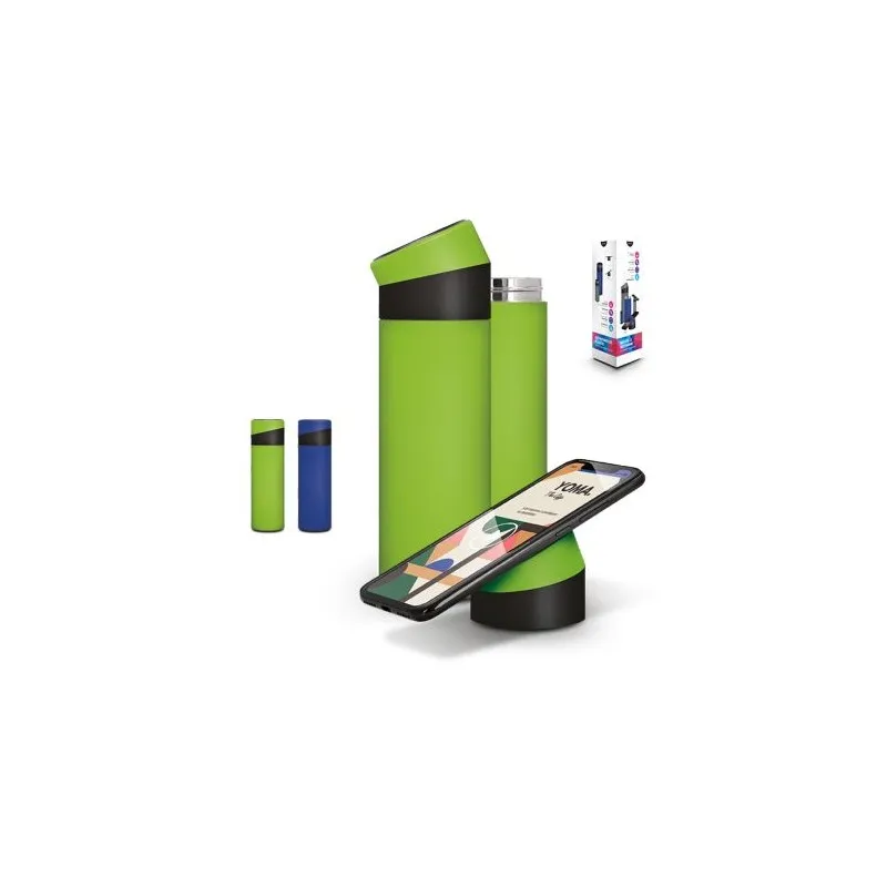 Bouteille isotherme personnalisée 40 cl avec support téléphone Matières : ABS Couleurs : blanc