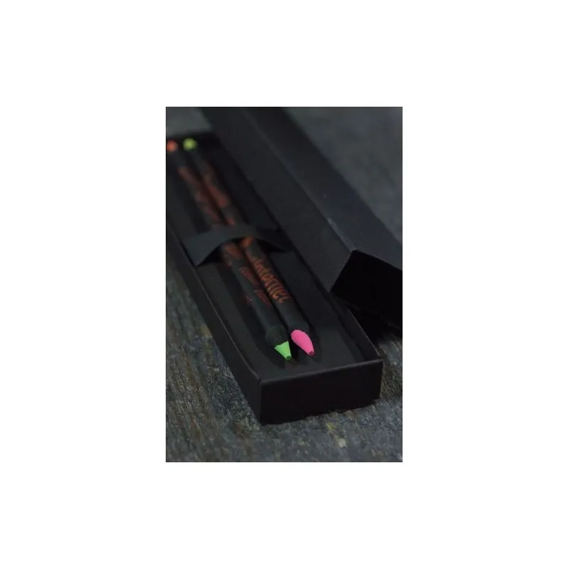 Étui-Fourreau Écologique Noir pour 2 Crayons - Objet Publicitaire Matières : liège Couleurs : argenté livraison express 24h 48h