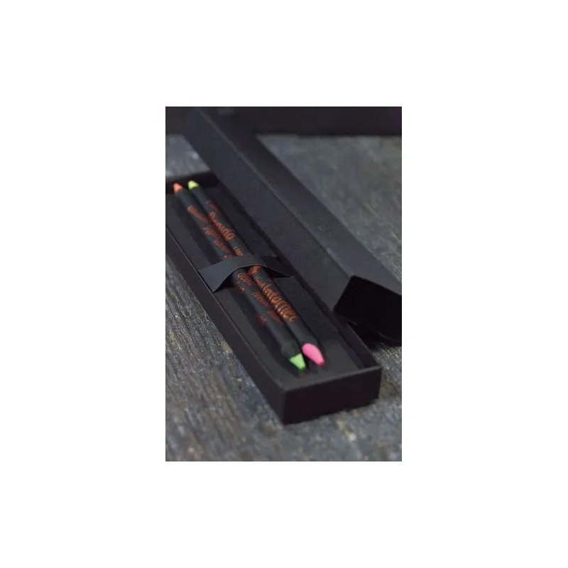 Étui-Fourreau Écologique Noir pour 2 Crayons - Objet Publicitaire Matières : liège Couleurs : argenté objet promotionnel éco-res