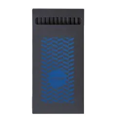 Étui personnalisé noir pour 12 crayons - 17,6 cm Matières : bambou Couleurs : rouge