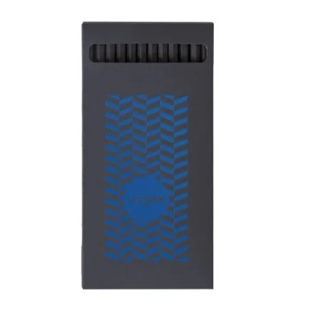 Étui personnalisé noir pour 12 crayons - 17,6 cm Matières : bambou Couleurs : rouge