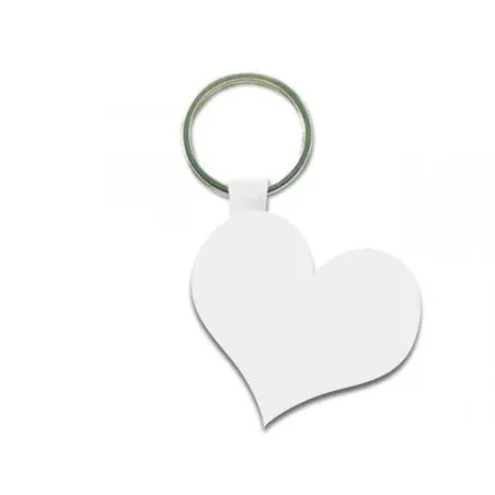 Porte-clés souple en plastique forme cœur avec anneau de 25 mm personnalisés pas cher Matières : bois Couleurs : bleu cadeau ent