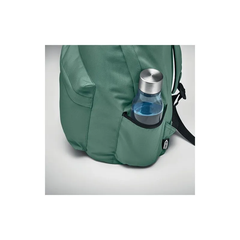 Sac à dos écologique en polyester RPET 600D - BAPAL+ Matières : aluminium recyclé  Couleurs : rouge marquage couleur éclatante