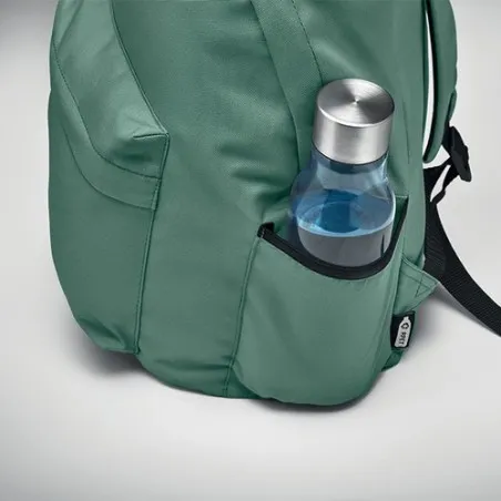 Sac à dos écologique en polyester RPET 600D - BAPAL+ Matières : aluminium recyclé  Couleurs : rouge marquage couleur éclatante