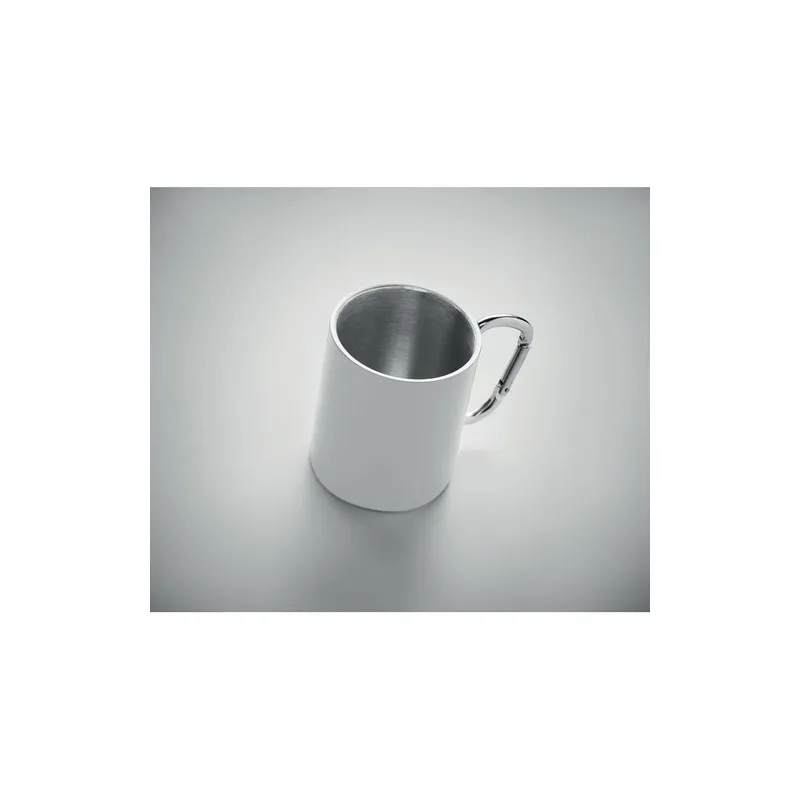 Mug en métal personnalisé avec anse mousqueton - AROM Matières : bambou personnalisable avec votre logo