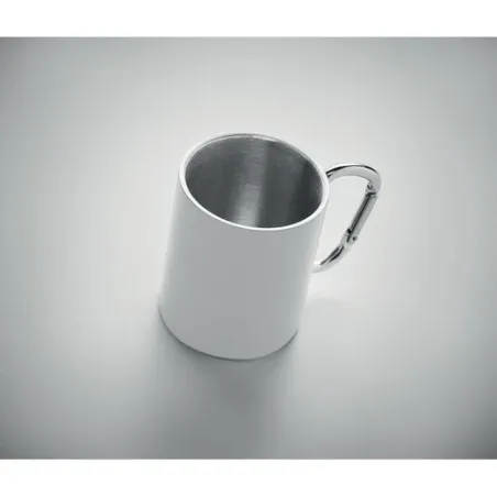 Mug en métal personnalisé avec anse mousqueton - AROM Matières : bambou personnalisable avec votre logo