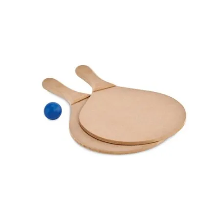 Set de tennis de plage personnalisé RAQUET Matières : liège Couleurs : marron cadeau entreprise pas cher