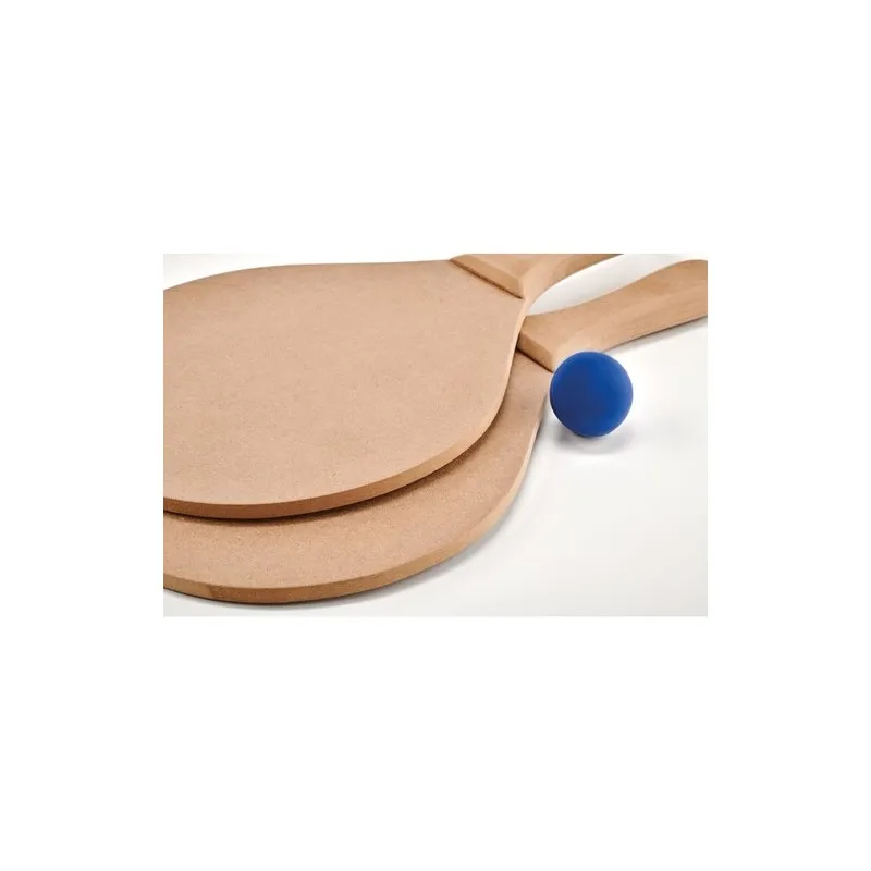 Set de tennis de plage personnalisé RAQUET Matières : liège Couleurs : marron marquage laser ultra précis