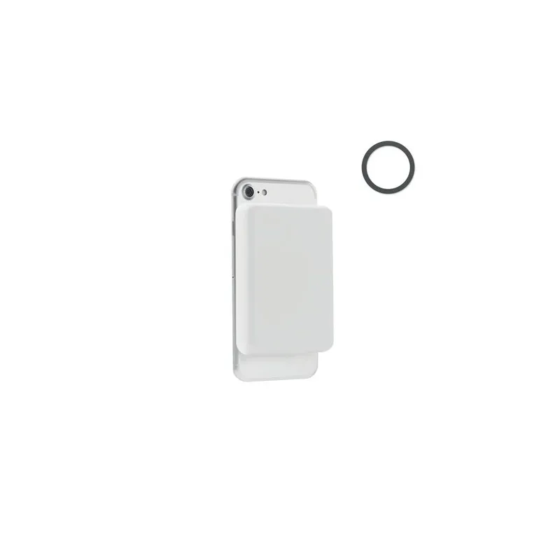 Chargeur sans fil magnétique économique personnalisé 15W MO6874 DOUBLETIC Matières : coton Taille textile : L Couleurs : blanc p