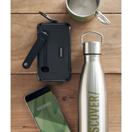 Powerbank solaire écologique à dynamo 8000mAh - DYA Couleurs : blanc goodies publicitaire événementiel