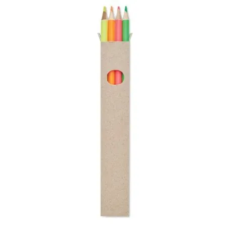 Set de 4 Crayons Surligneurs Personnalisés Écologiques - BOWY Couleurs : argenté