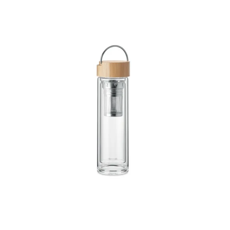 Bouteille Écologique en Verre Personnalisée 400ml BATAMI Matières : bambou