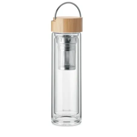 Bouteille Écologique en Verre Personnalisée 400ml BATAMI Matières : bambou