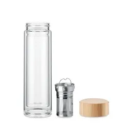 Bouteille Écologique en Verre Personnalisée 400ml BATAMI Matières : bambou 2