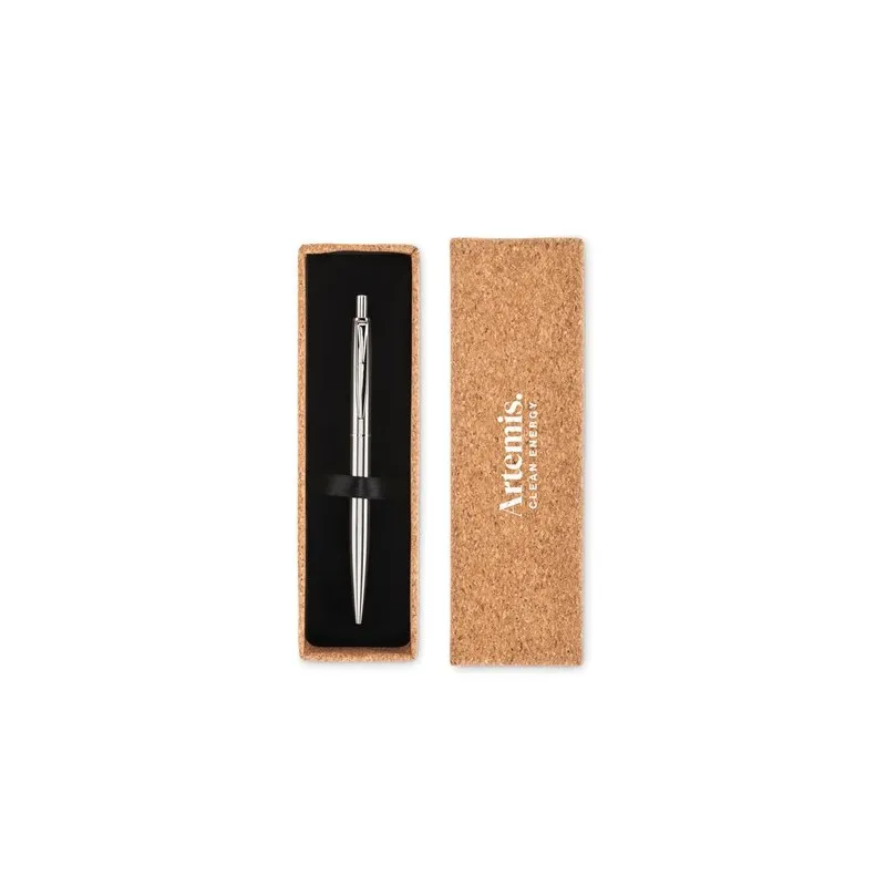 Stylo Écologique Personnalisé en Acier Inox Recyclé - GRAZ Matières : carton Couleurs : argenté cadeau entreprise pas cher