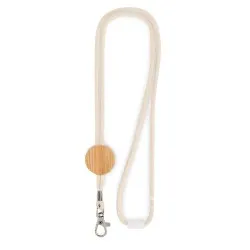 Lanyard en coton personnalisé écologique - KARA Matières : bois Couleurs : argenté 2