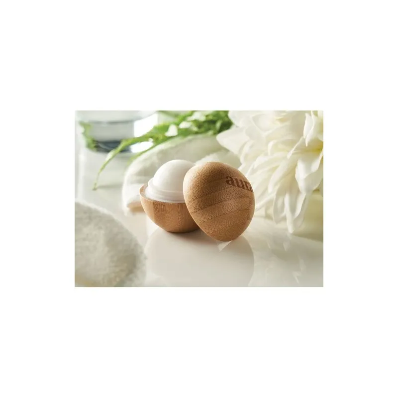 Baume à lèvres écologique en boîtier bambou - SOFT LUX Couleurs : blanc goodies publicitaire événementiel